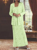 Chiffon-Kleider für die Mutter der Braut mit Pailletten und Jacke 