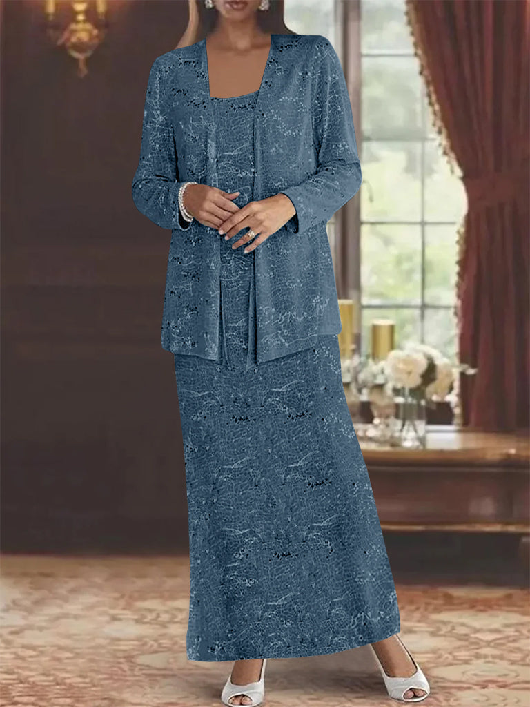 Chiffon-Kleider für die Mutter der Braut mit Pailletten und Jacke 