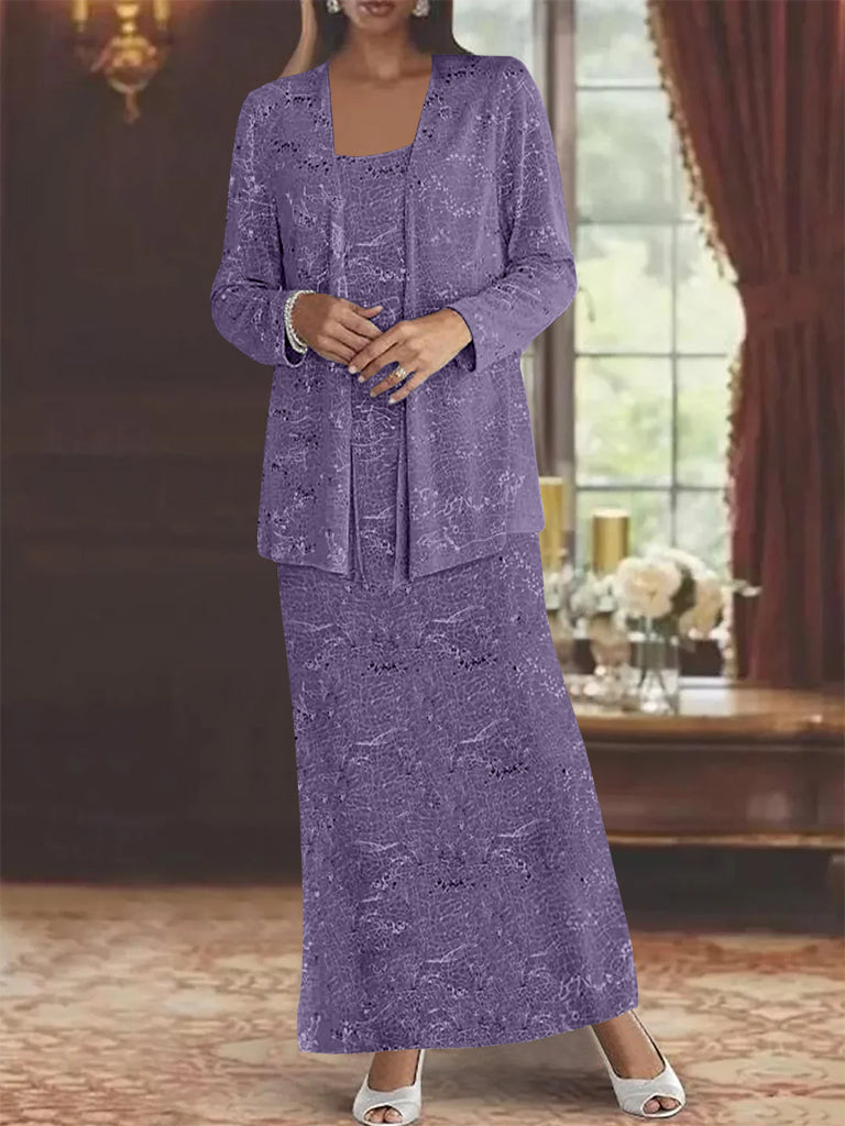 Chiffon-Kleider für die Mutter der Braut mit Pailletten und Jacke 