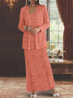 Chiffon-Kleider für die Mutter der Braut mit Pailletten und Jacke 