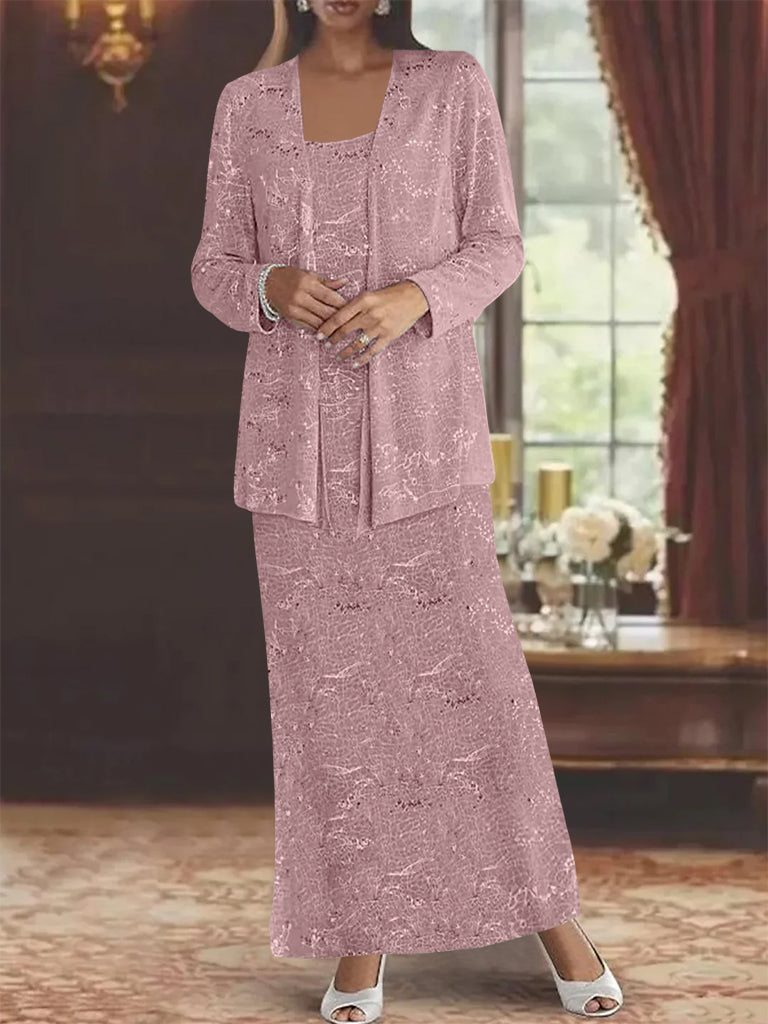 Chiffon-Kleider für die Mutter der Braut mit Pailletten und Jacke 
