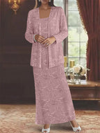 Chiffon-Kleider für die Mutter der Braut mit Pailletten und Jacke 