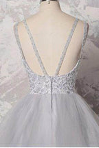 Lace Grey Organza Mutilayered Quiceanera Dress Ballgowns