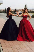 Schickes Ballkleid Trägerlos Weinrot Langes Ballkleid/Abendkleid