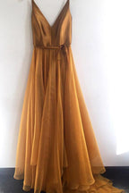 Formal A-Line V-Neck Spaghetti Strap Cheap Long Prom/Evening Dresses