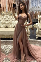 Vestidos Largos de Noche para Fiesta de Graduación con Tirantes Finos Baratos, Vestido de Fiesta de Noche para Graduación