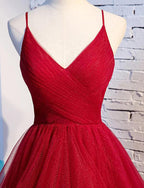 Long Prom Dresses with Tiered Spaghetti Straps Evening Gowns