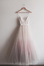 Vestidos de Noche Largos con Tirantes Delgados y Corte en A en Degradado