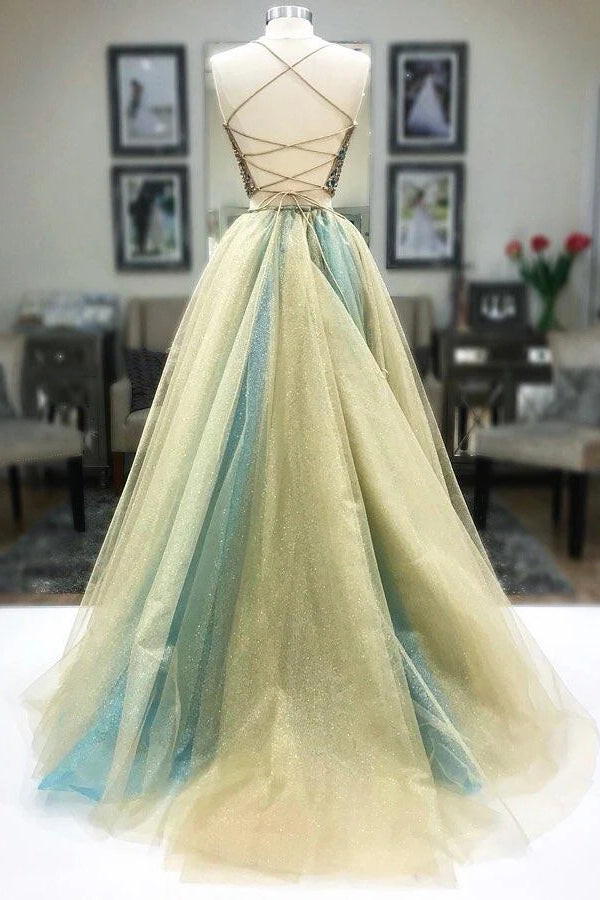 Vestido de noche largo con tirantes finos, con pedrería y dos piezas, barato