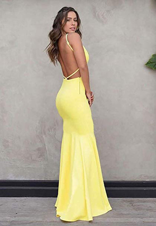 Charming Satin Mermaid Sweetheart Spaghetti Straps Long Prom Dresses.Elegant Evening Dresses