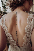 Lace Wedding Dress with Little Cap Sleeves Vintage Lace Pattern Bridal Dress