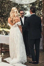 Lace Wedding Dresses Off the Shoulder Beach Wedding Dresses