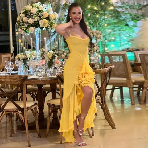 Vestido de vacaciones con volantes irregulares Mingmingxi