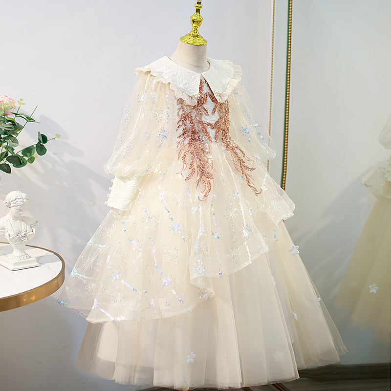 Vestido de primera comunión para niña de las flores, elegante, con vuelo, para bautizo, princesa, desfile 