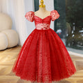 Ballkleider für Kleinkinder, Mädchen, Luxus, Festkleid, Rot, Hochzeit, Kommunion, Party, Prinzessin, Kommunionkleid 