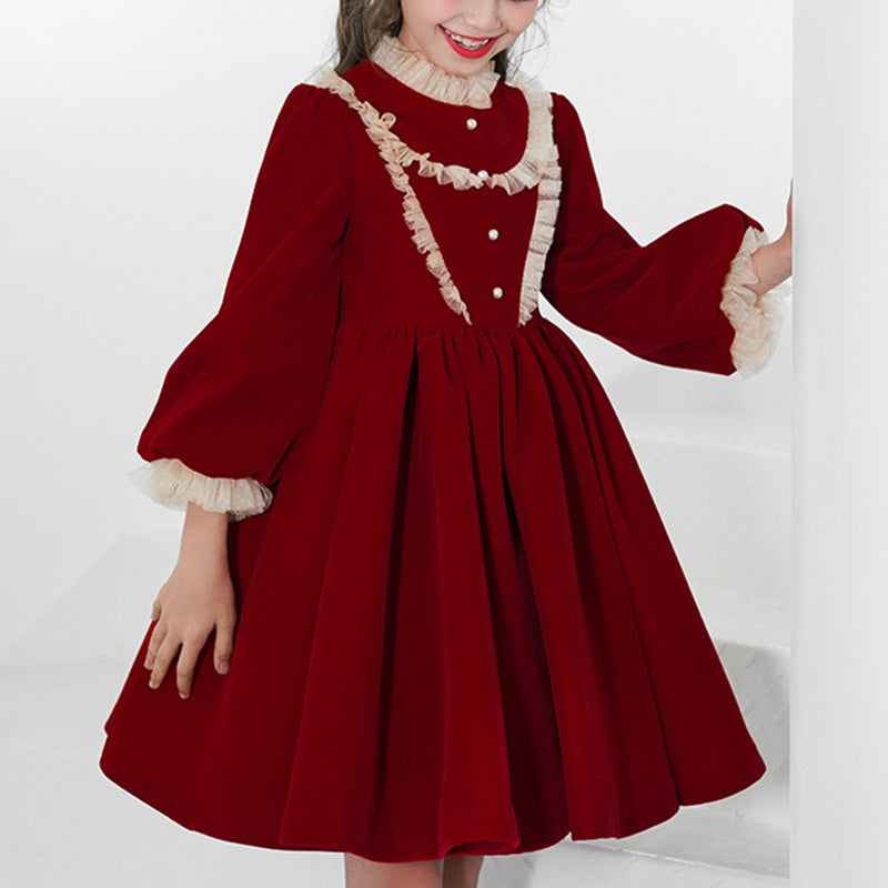 Vestido de niña pequeña elegante de satén princesa fiesta formal comunión desfile vestido 