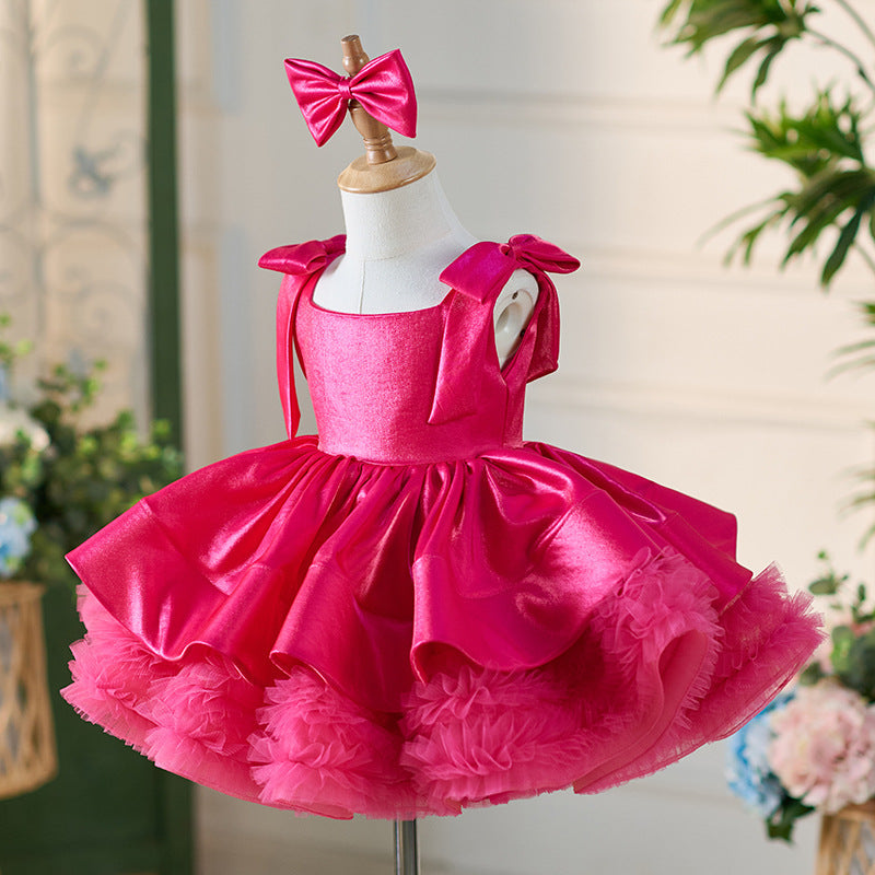 Elegante vestido de primera comunión para niña, vestidos para desfiles de cumpleaños para niñas pequeñas 