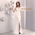 Banquet evening dress winter fashion elegant long sexy suspender slim fishtail black dress dress