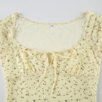 Vintage Floral Mesh Sexy Blouse