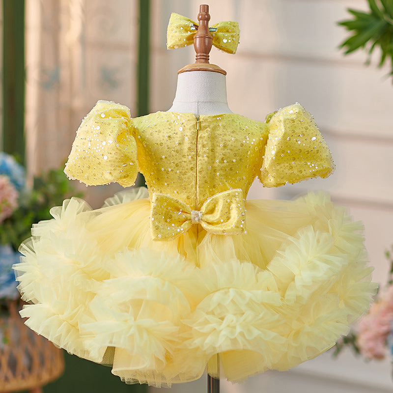 Mädchen-Weihnachtskleid, süßes Baby-Mädchen-Kleid mit Pailletten, festliches Kleid für Kleinkinder, Geburtstags- oder Kommunionskleid 
