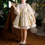 Vestido de niña de las flores para comunión, retro, con flores, estilo princesa, para fiesta de cumpleaños 
