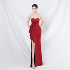 New bridesmaids welcome dinner off-the-shoulder tube top long evening dress
