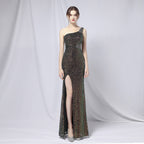 Heavy Craft Colorful Beads Celebrities Party Party Dress Sexy Long Skinny Toast Bride