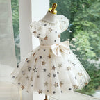 Niedliches Paillettenkleid für Babys und Kleinkinder, ideal für Festlichkeiten, Erstkommunion und als Prinzessinnenkleid 
