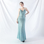 Popular A-shaped pendulum dress can be worn daily sequined long dress