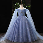 Ballkleider für Kleinkinder, Blumenmädchen, Sommer, Blau, formell, Grau, bauschig, Kommunion, Prinzessinnenkleid 