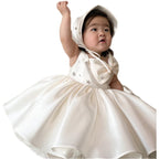 Vestido de niña de las flores para bautizo, comunión, bautizo, sin mangas, para fiesta de cumpleaños 
