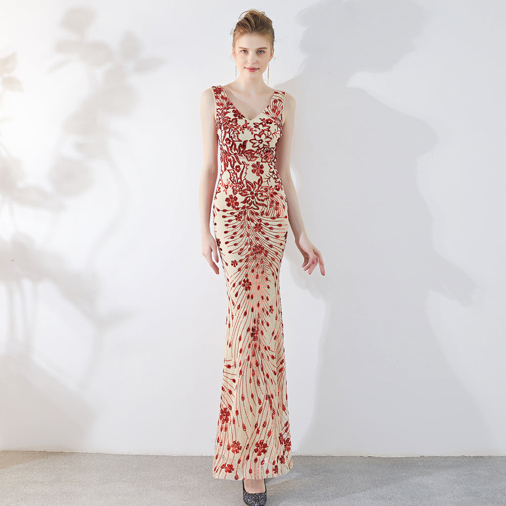 Evening Dress Summer Slim Long Toast Bridal Fishtail Dress Women's Banquet Fashion Dress