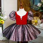 Babykleid für Mädchen, Kleinkinder, Sommerkleid, Kommunionskleid, Vintage-Kleid mit Puffärmeln, Geburtstagskleid 
