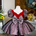 Babykleid für Mädchen, Kleinkinder, Sommerkleid, Kommunionskleid, Vintage-Kleid mit Puffärmeln, Geburtstagskleid 