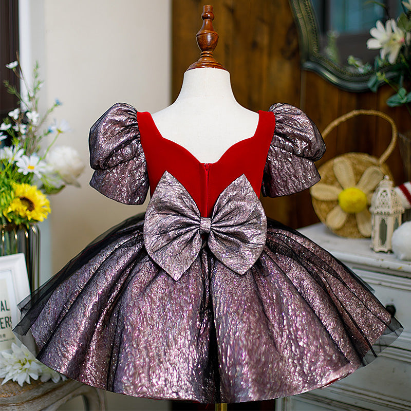 Babykleid für Mädchen, Kleinkinder, Sommerkleid, Kommunionskleid, Vintage-Kleid mit Puffärmeln, Geburtstagskleid 