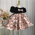 Blumenmädchenkleid, Kleinkind-Kommunionkleid, Festkleid mit Schleife, flauschiges Prinzessinnenkleid 