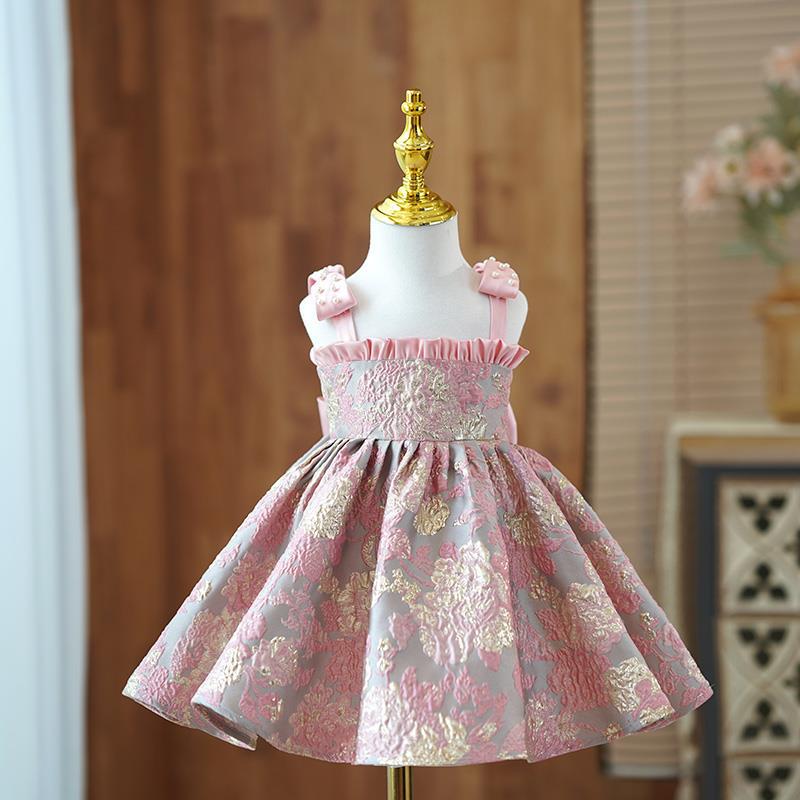 Niedliches Babykleid mit Stickerei, Kleinkind-Geburtstagskleid, Kommunionskleid, Prinzessinnenkleid 