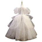 Kommunionskleid, elegantes weißes Paillettenkleid für Mädchen, festliches Prinzessinnenkleid 