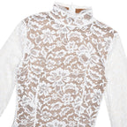 Round Neck Lace Long Sleeve Mermaid Midi Dress