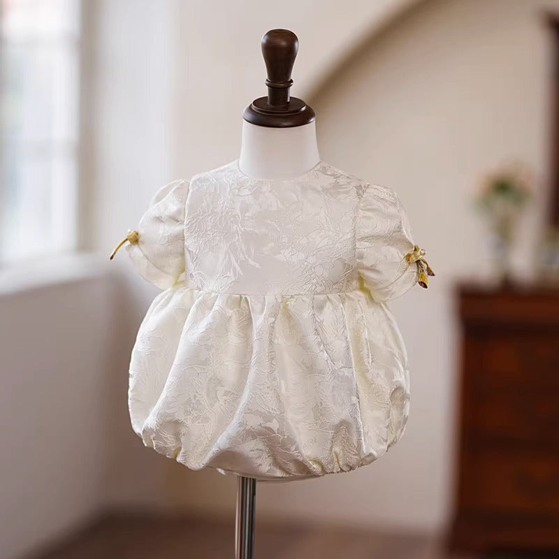 Niedliches Babykleid mit Blumenmuster, Kleinkindkleid für Festlichkeiten, Erstkommunion, Prinzessinnenkleid 