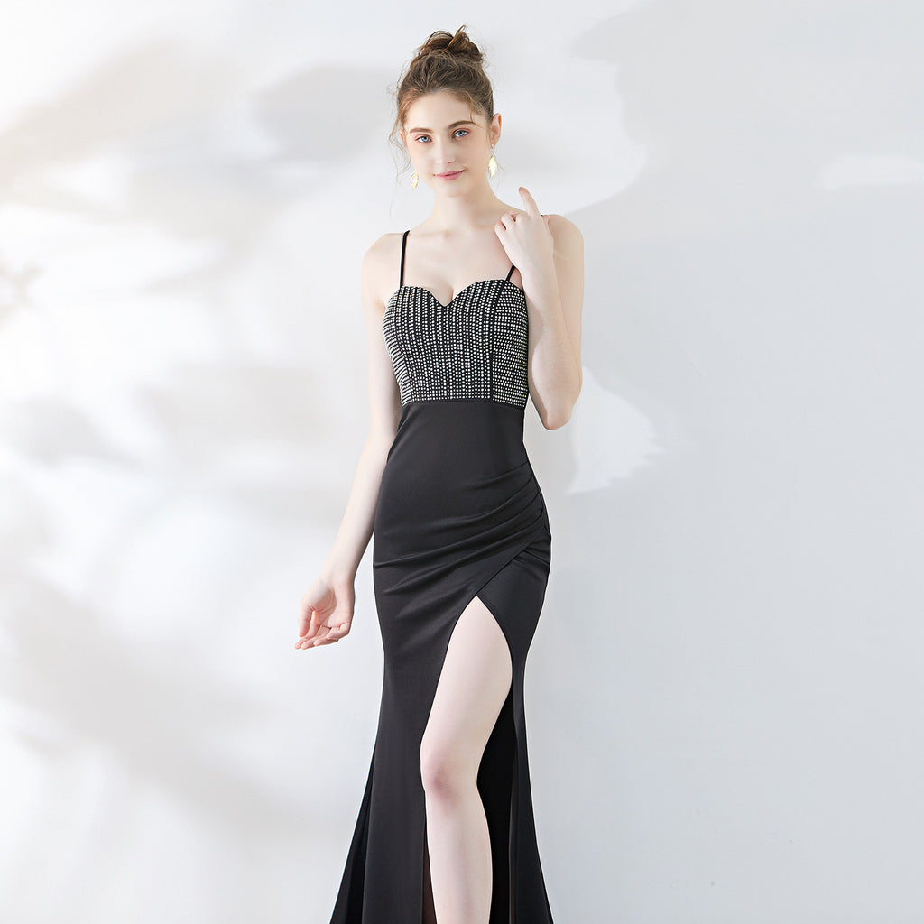 Evening dress host evening dress night show long fishtail suspender dress banquet car model long dress