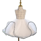 First Communion Dress Baby Girl Sleeveless Puffy Wave Birthday Party Dresses
