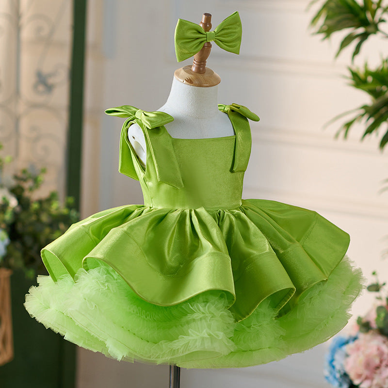 Elegante vestido de primera comunión para niña, vestido de princesa para cumpleaños de niña pequeña. 