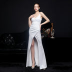 Bridal long suspender thank you banquet slim fishtail skirt wedding car model exhibition dress