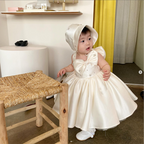 Vestido de niña de las flores para bautizo, comunión, bautizo, sin mangas, para fiesta de cumpleaños 