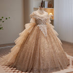 Vestido de princesa con lentejuelas y cuentas para fiesta de cumpleaños de comunión de niña pequeña 