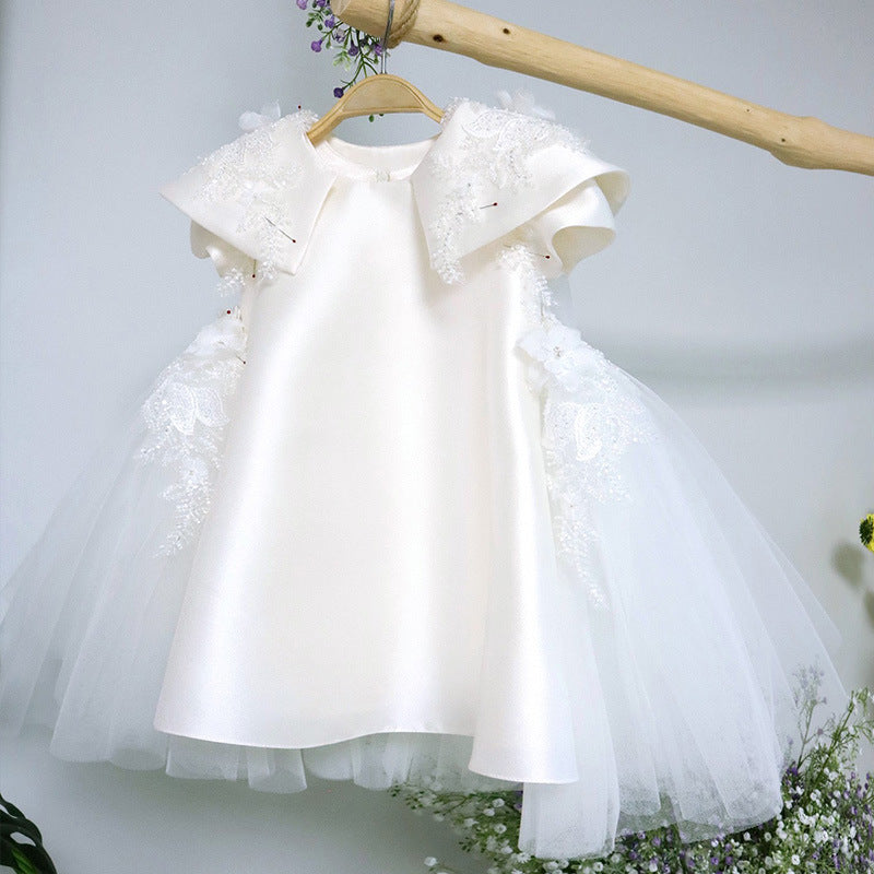 Elegante vestido de primera comunión para niña, vestidos de bautizo para niña pequeña 
