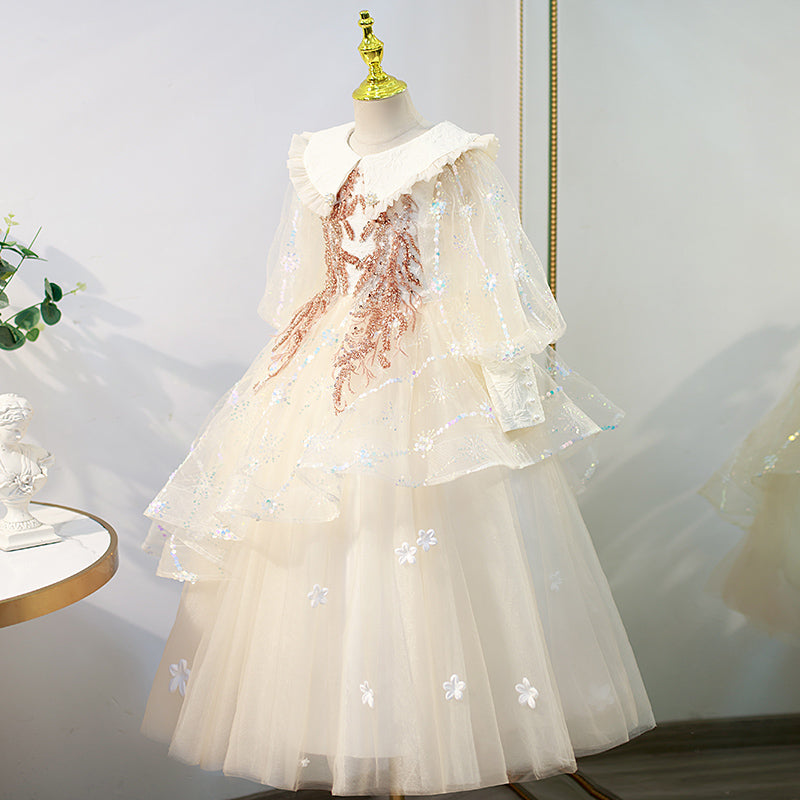 Vestido de primera comunión para niña de las flores, elegante, con vuelo, para bautizo, princesa, desfile 