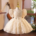 Vestido de lentejuelas con flores para niña, vestido de primera comunión para niña pequeña, vestido de cumpleaños 