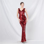 New design foreign trade spot Symphony bead long evening dress